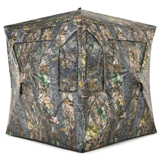 Portable Hunting Blind Pop-Up Ground Tent with Gun Ports & Carrying Bag