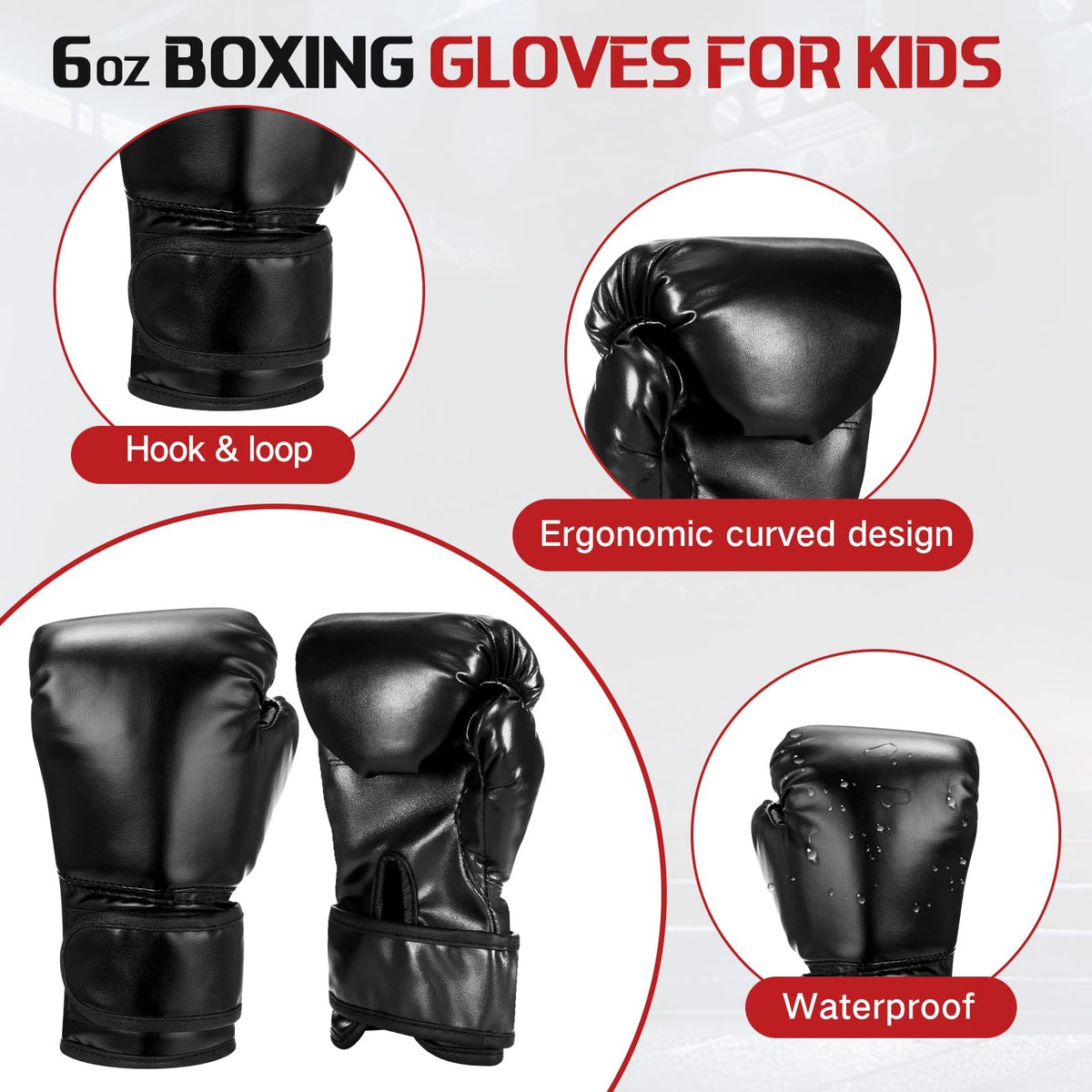Kids Boxing Gloves and Punching Mitts Set 6oz Lightweight Training Gear