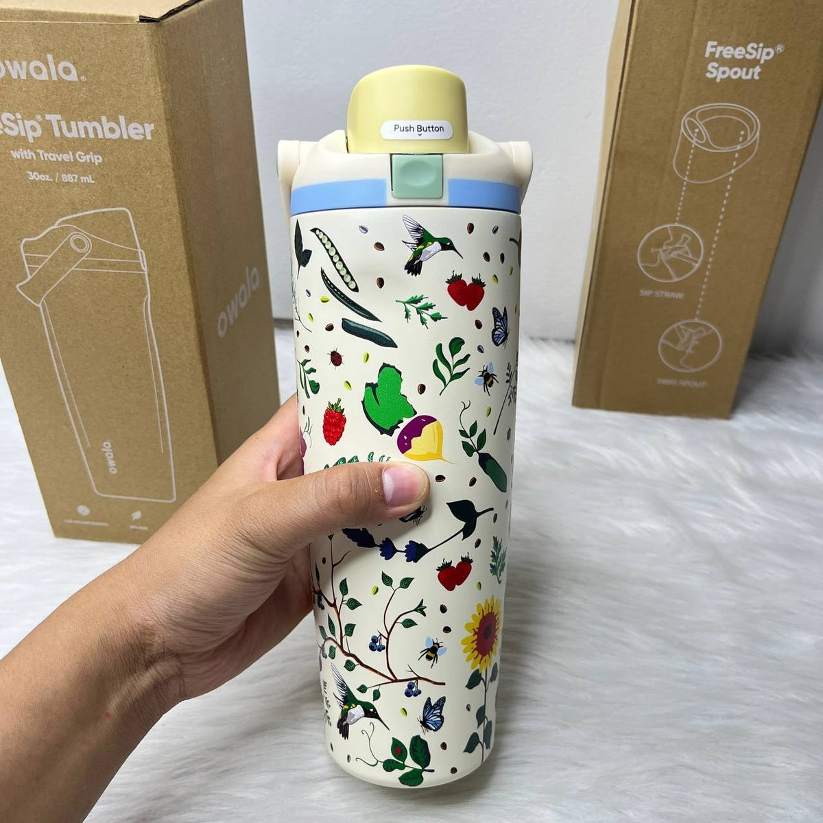 30oz Insulated Stainless Steel Water Bottle with FreeSip Lid - Floral Design