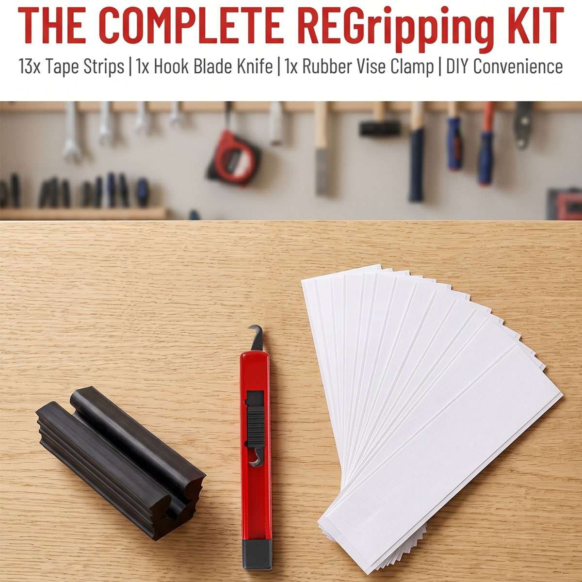 Golf Club Grip Kit with Double-Sided Tape and Removal Tools