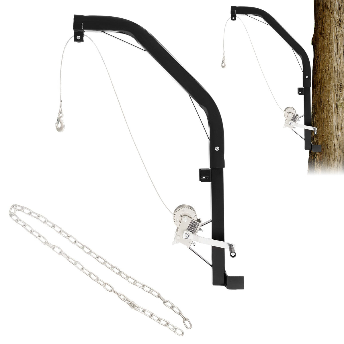 Tree Mounted Deer Hoist for Hunting 400LBS Game Lift Winch, 23FT Steel