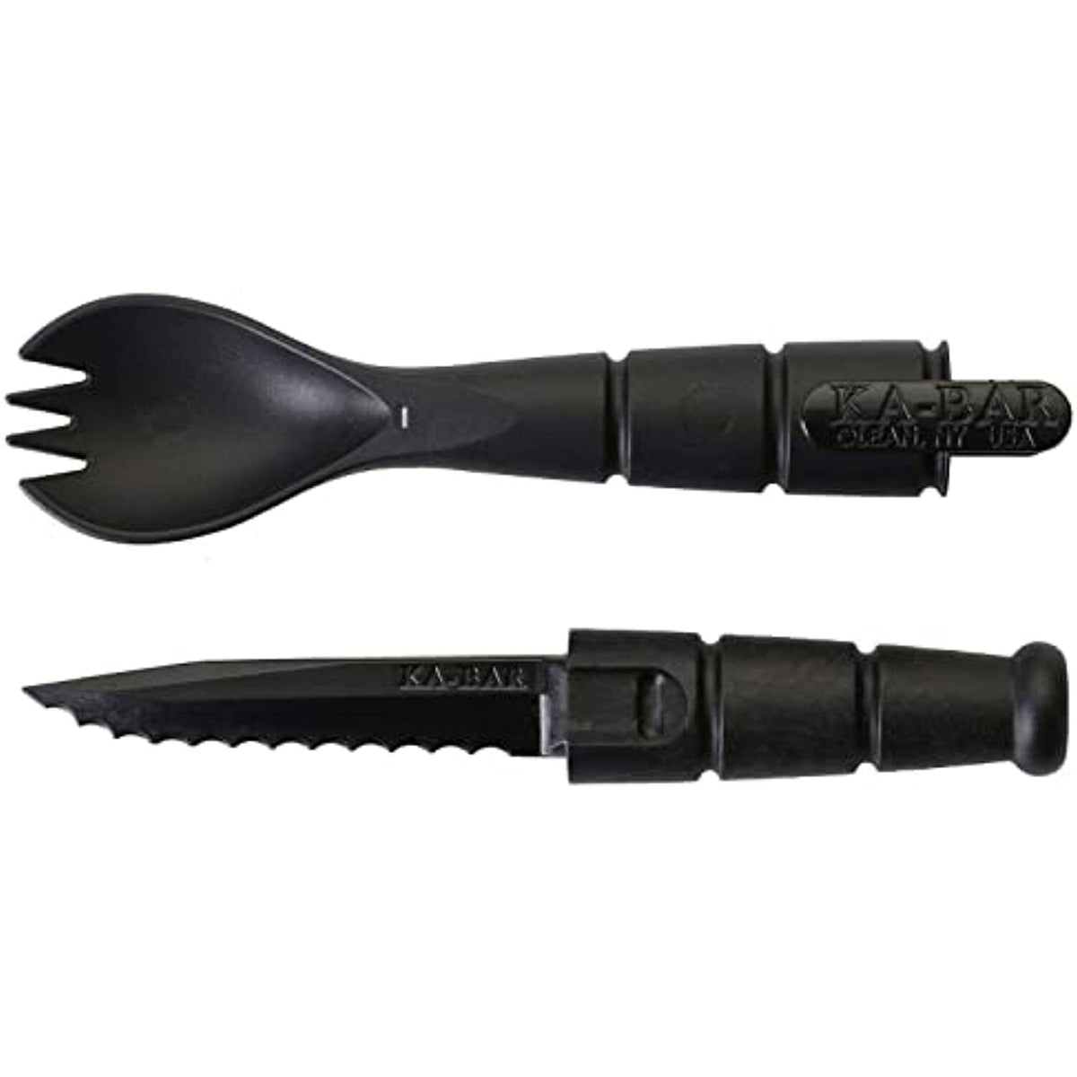 Camping Spork and Knife Kit - Pack of 3, 6.875-inch Multi-Use Utensils