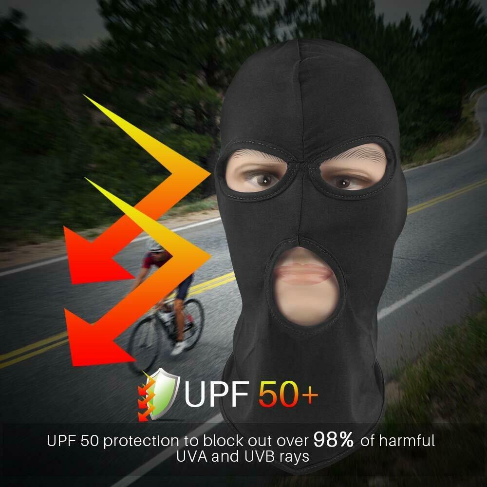 Unisex 3 Hole Balaclava Face Mask UV Protection Ski Sun Hood Tactical Gear