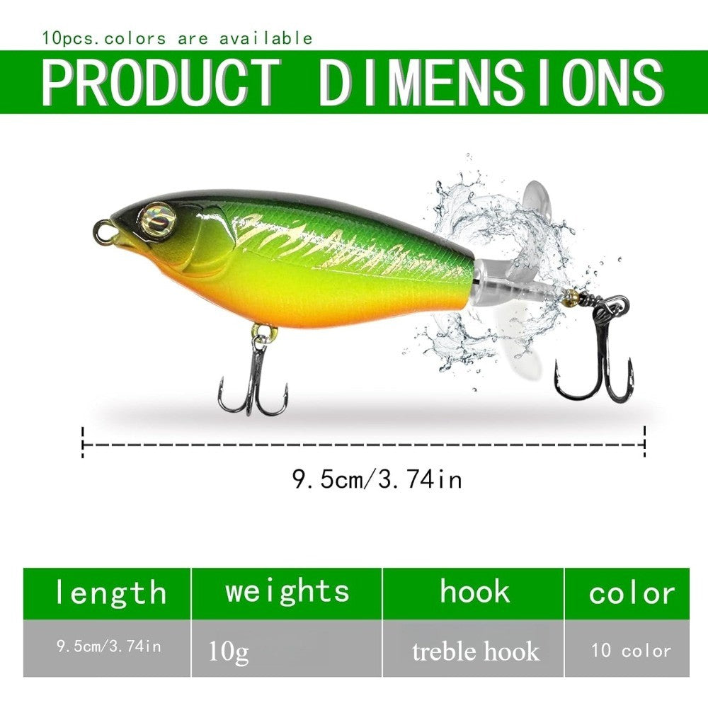 10pcs Floating Water Bass Fishing Lures Topwater Baits
