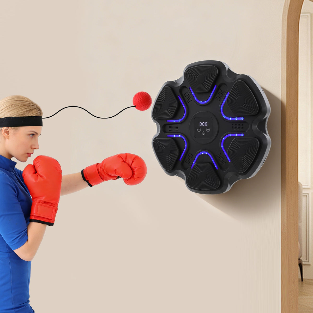 Wall-Mounted Bluetooth Boxing Machine with Music & Adjustable Intensity for Kids & Adults