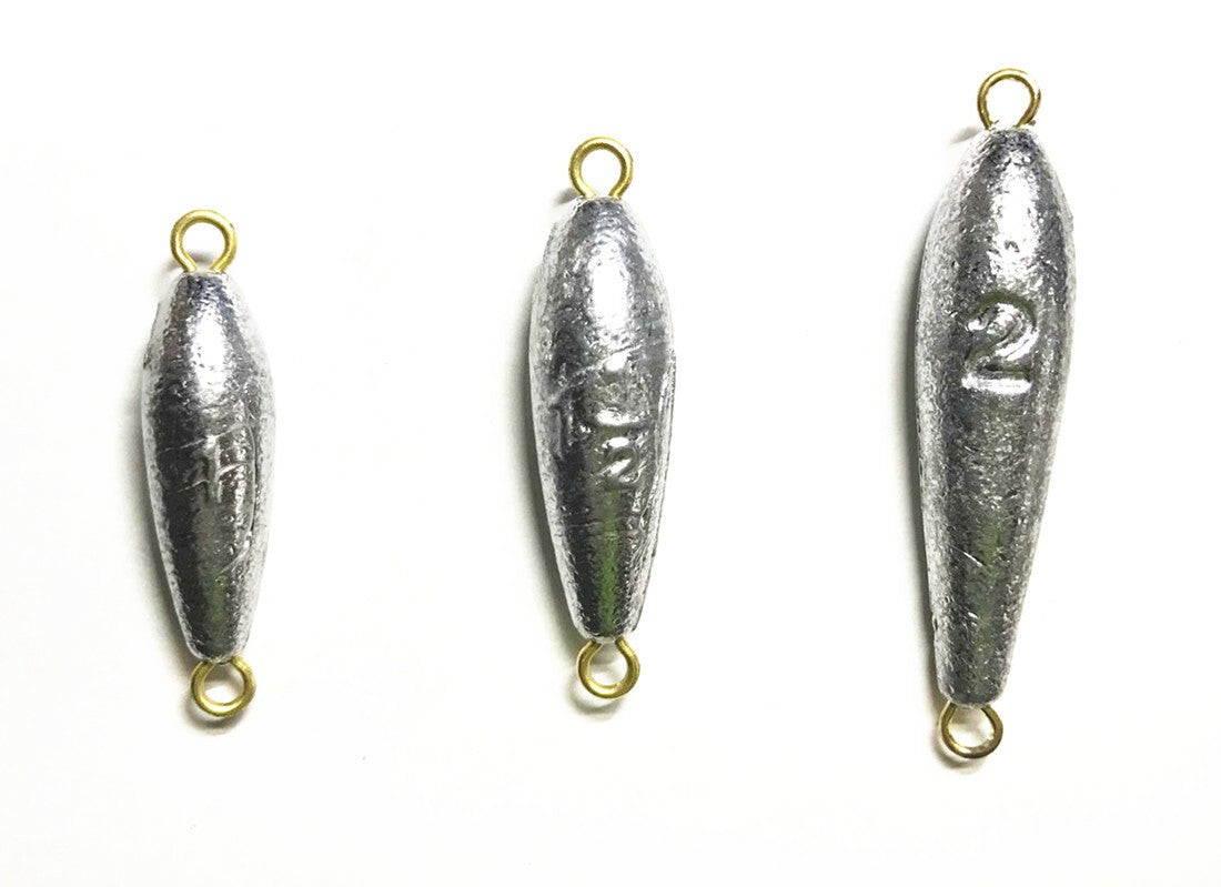 Fishing Sinkers - 5 LB Torpedo Shaped Weights with Wire Loops for Trolling & Bottom Rigging