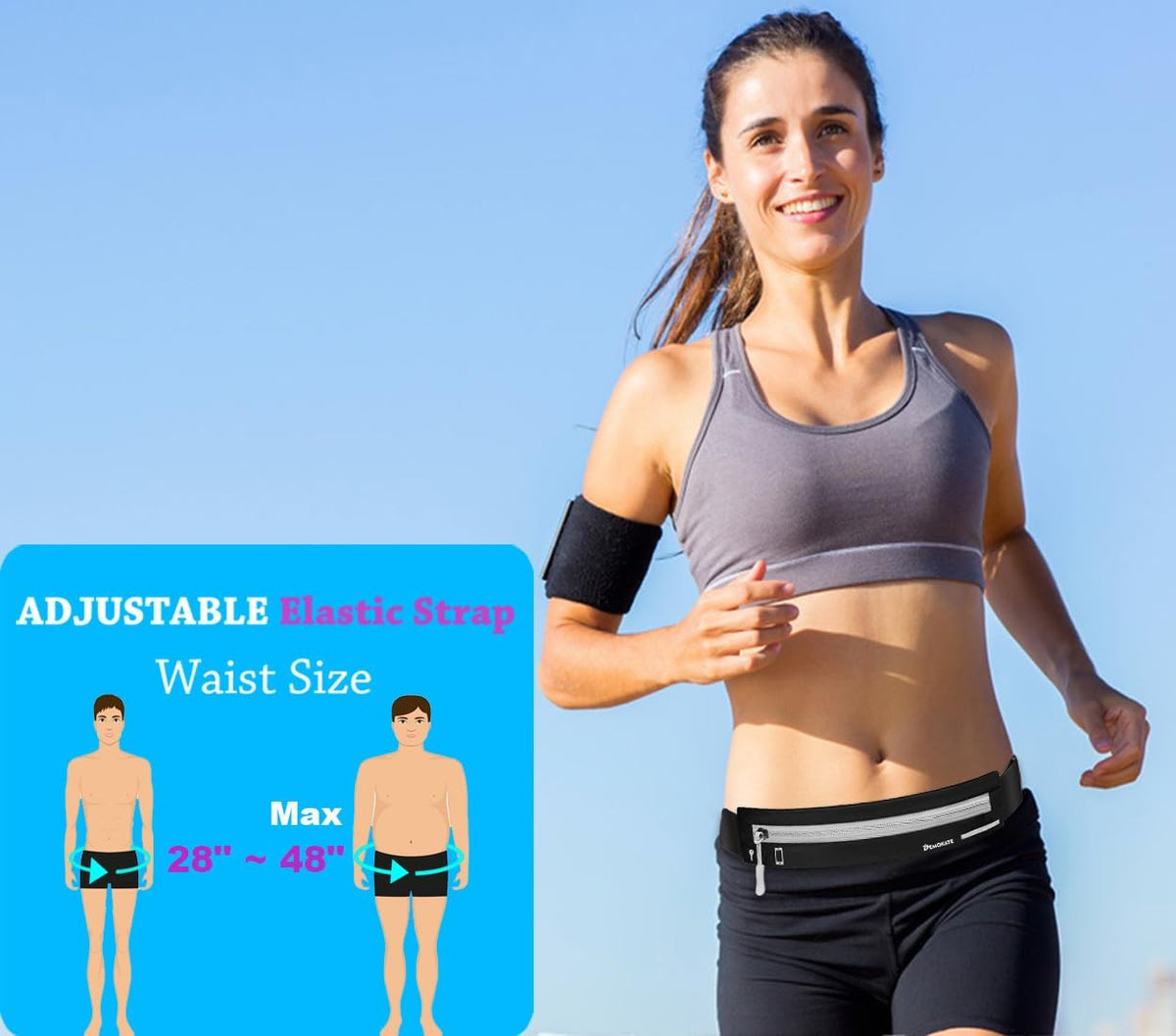 Running Belt Fanny Pack for Men Women - Adjustable Water-Resistant Phone Holder
