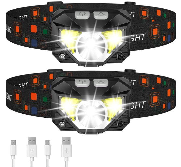 Rechargeable LED Headlamp 1200 Lumens, Waterproof, Adjustable, Hands-Free