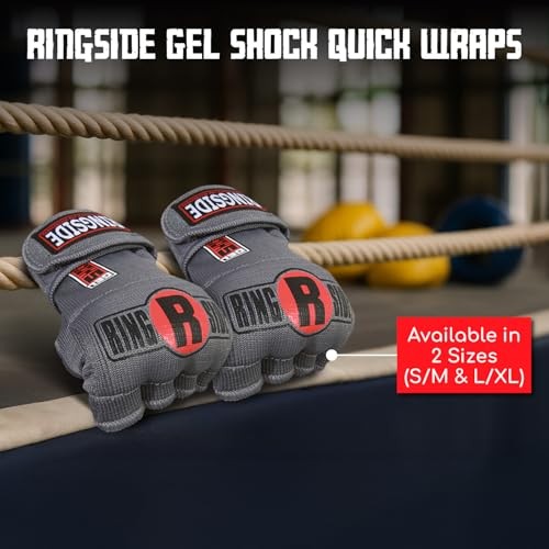 Boxing Hand Wraps Gel Shock Impact Absorbing Large/Xlarge Grey - Protection Gear