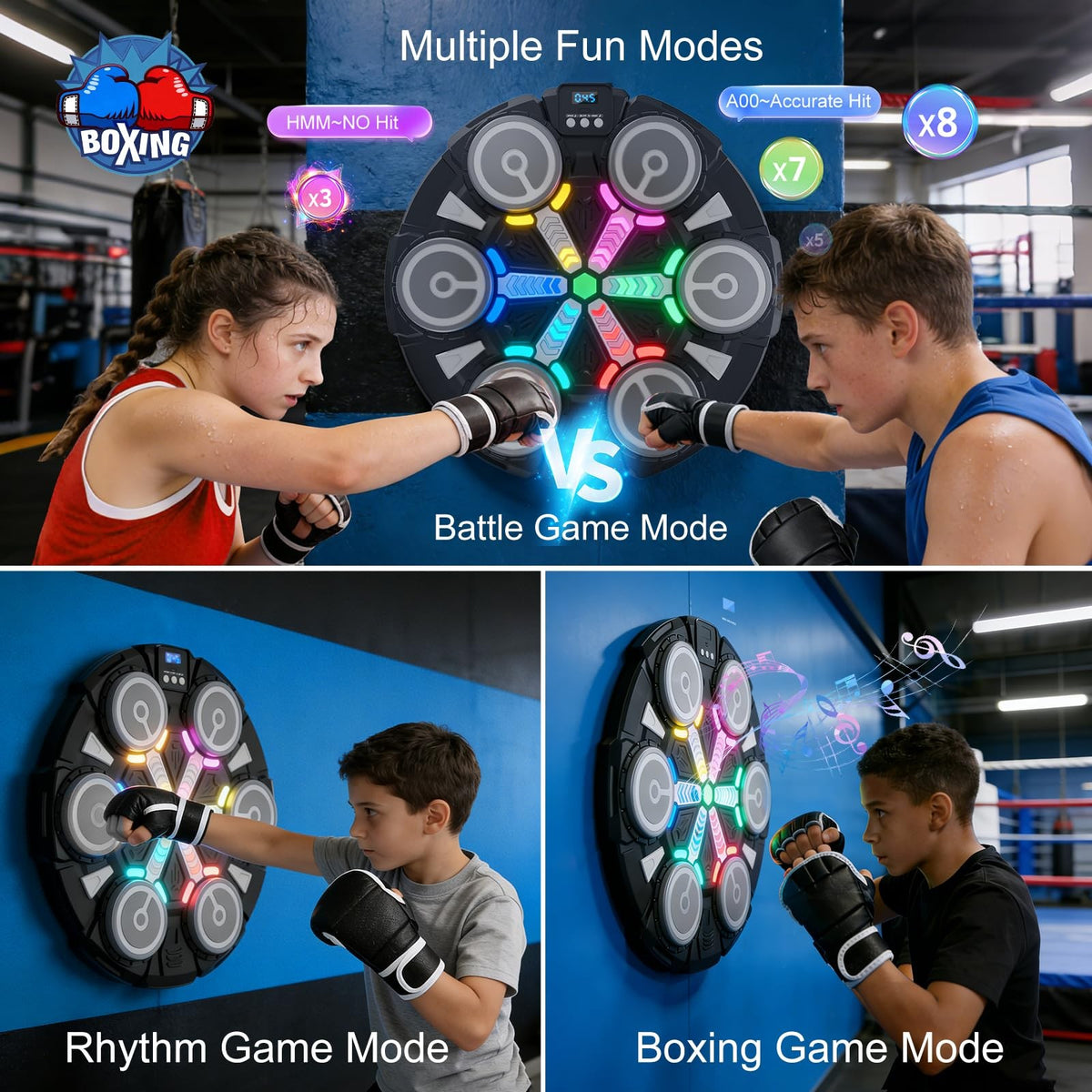 Bluetooth Wall Mounted Boxing Punching Bag Fitness Equipment for Kids Adults