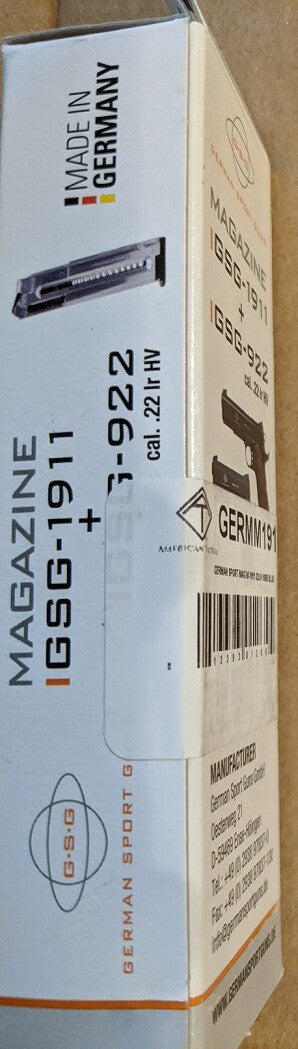 22LR Magazine for GSG 1911 & Sig Sauer 1911 - 10 Round Steel Magazine