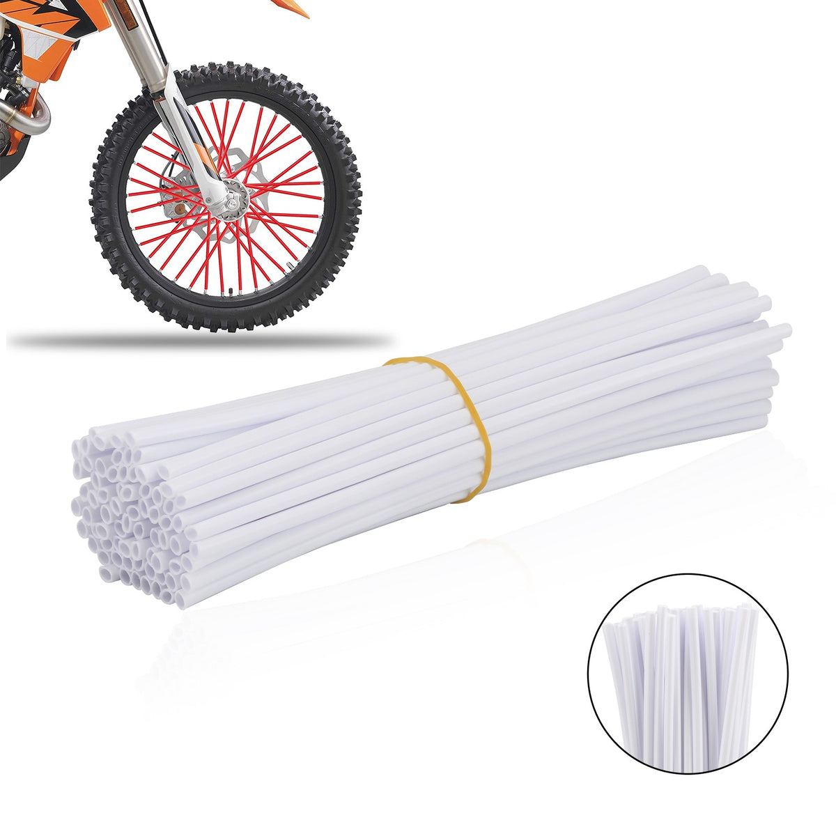 Universal Bike Spoke Skin Covers 72PCS Motorcycle Rim Protector Wraps