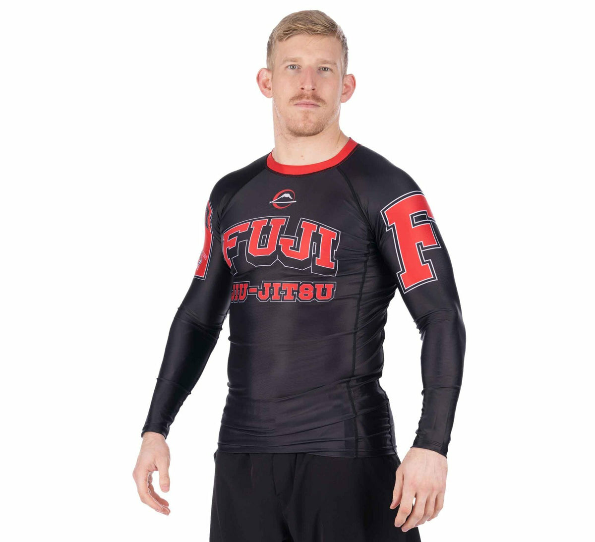 MMA Long Sleeve Rashguard for Brazilian Jiu-Jitsu & Training - Black Red