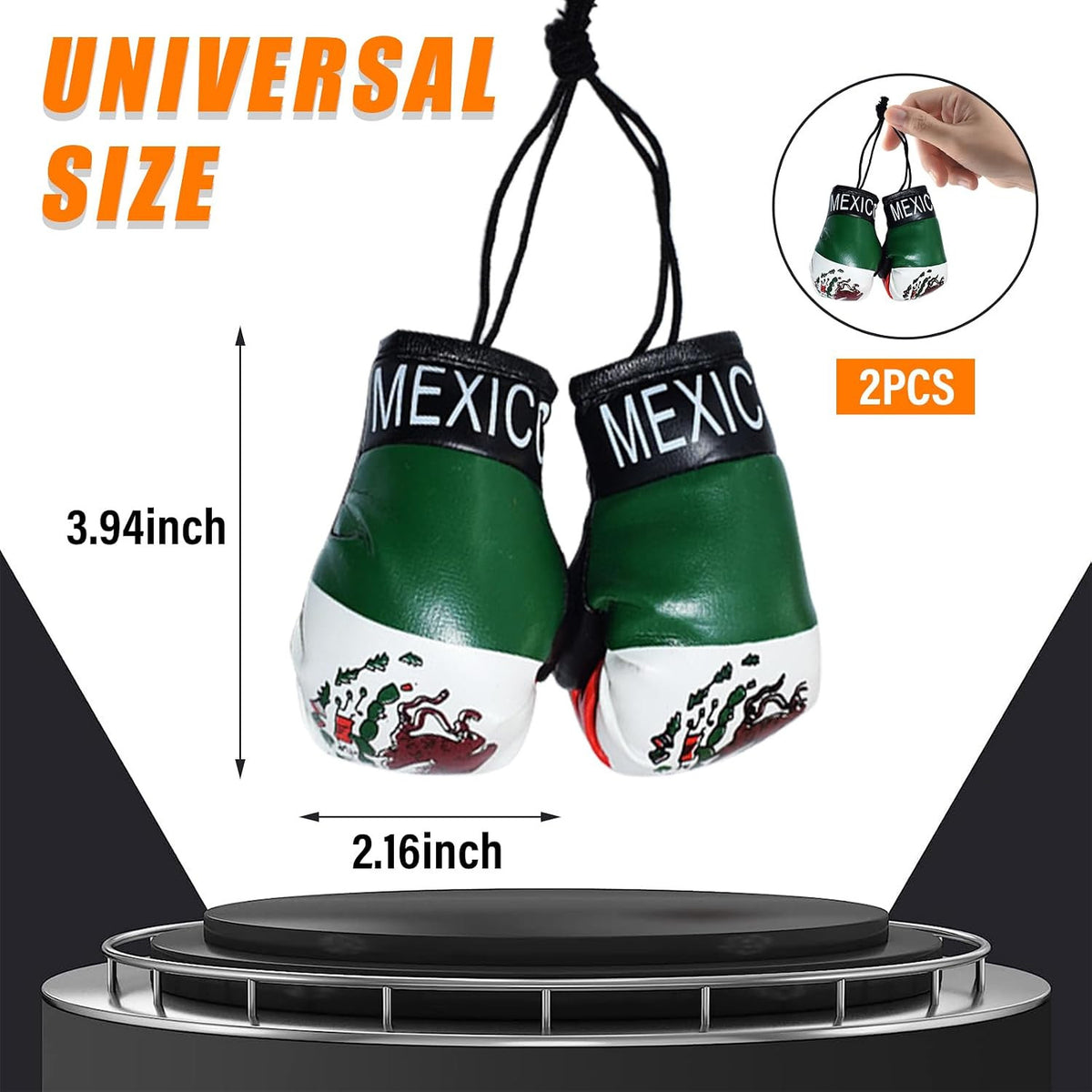 Mini Boxing Gloves Car Mirror Hanging Ornament - Mexico-Inspired Decor
