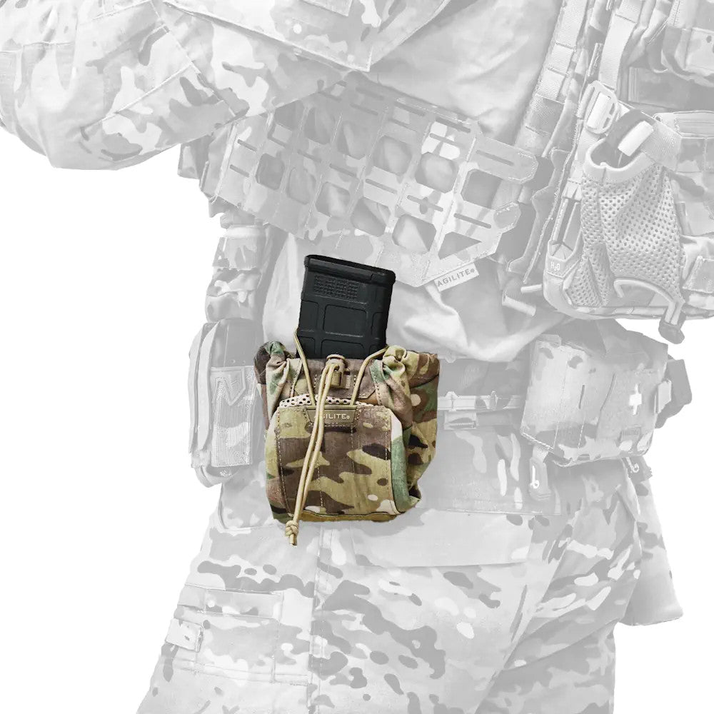 Tactical Auto-Deploy Dump Pouch for Magazines - Green, 5 Capacity