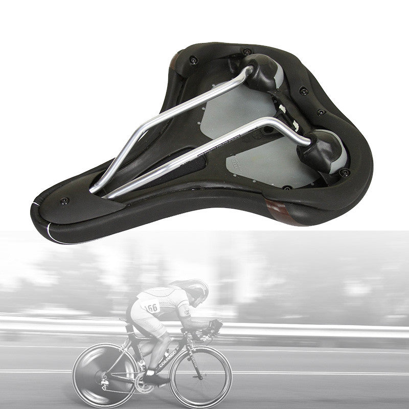 Comfort Hybrid Bicycle Saddle with Gel Padding and Steel Rails