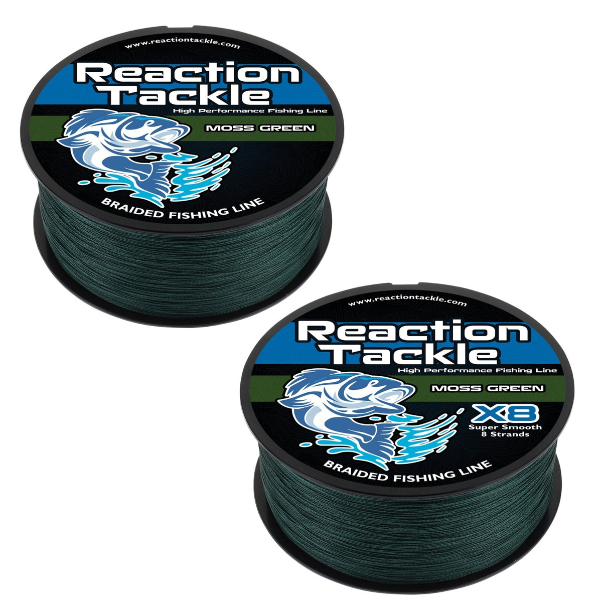 Braided Fishing Line - Moss Green, 4 & 8 Strands, Heavy Duty, Multiple Lengths