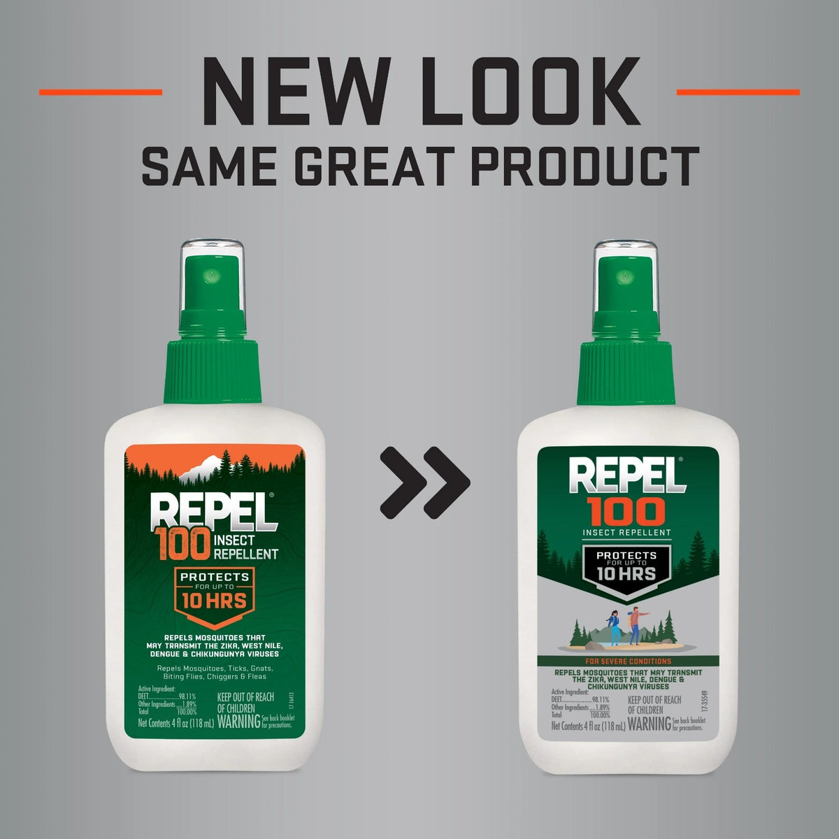 Insect Repellent Spray with DEET - 10-Hour Mosquito and Tick Protection, 4oz Pack of 2