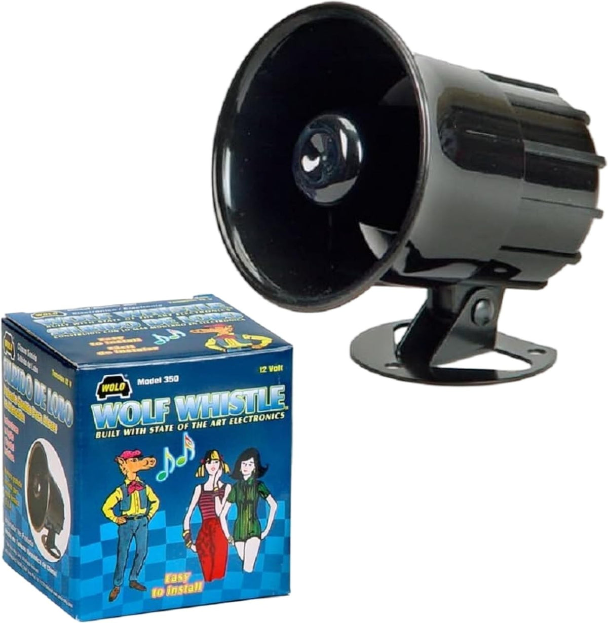 Electronic Car Horn with Two-Tone Whistle 105dB 12V Compact Vehicle Accessory