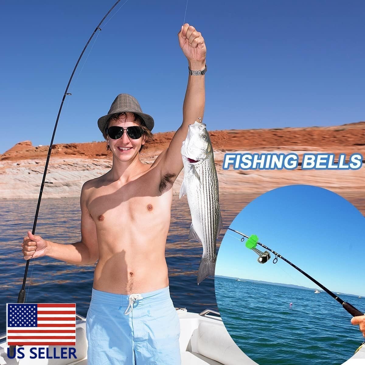 Plastic Fishing Bell Clips with Dual Alert for Rods - 25 or 50 Pieces