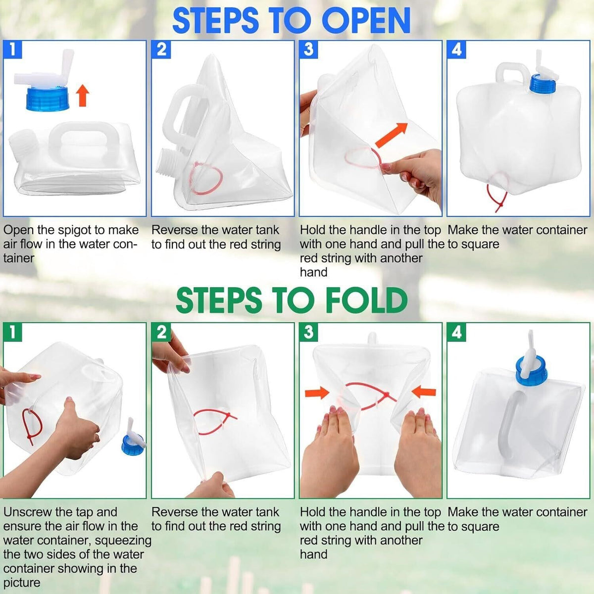 Portable Water Container 1.3 Gallon with Spigot for Easy Pouring