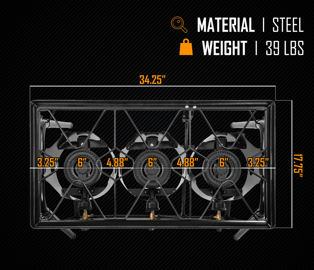 Double Propane Burner Outdoor Stove with Stand 55,000 BTU Each