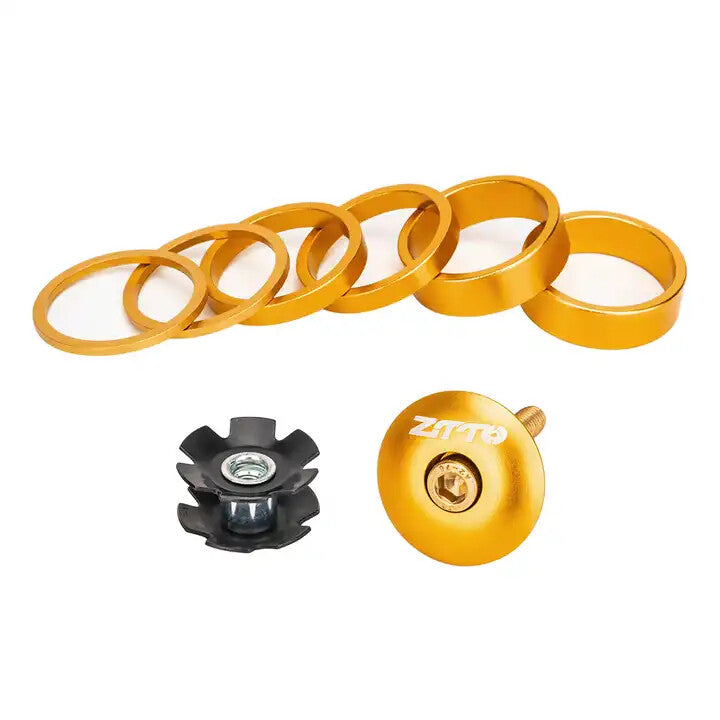 Bicycle Stem Cap & Spacer Set Aluminum Headset Fork Top Components