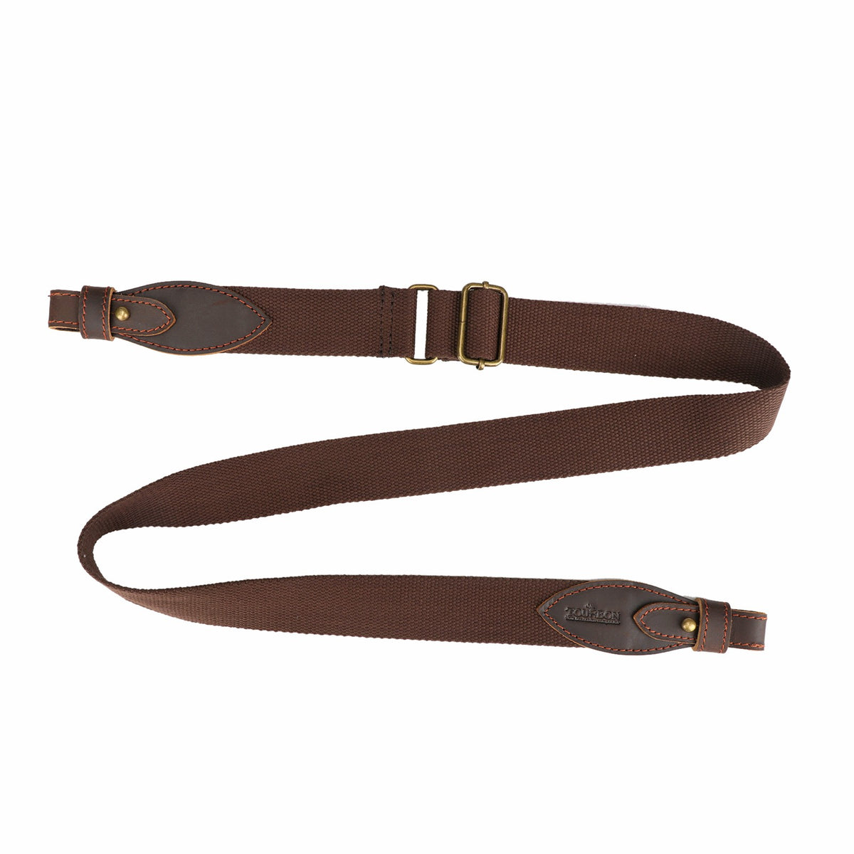 Adjustable Hunting Rifle Sling Webbing Strap with Leather Ends - Universal Fit