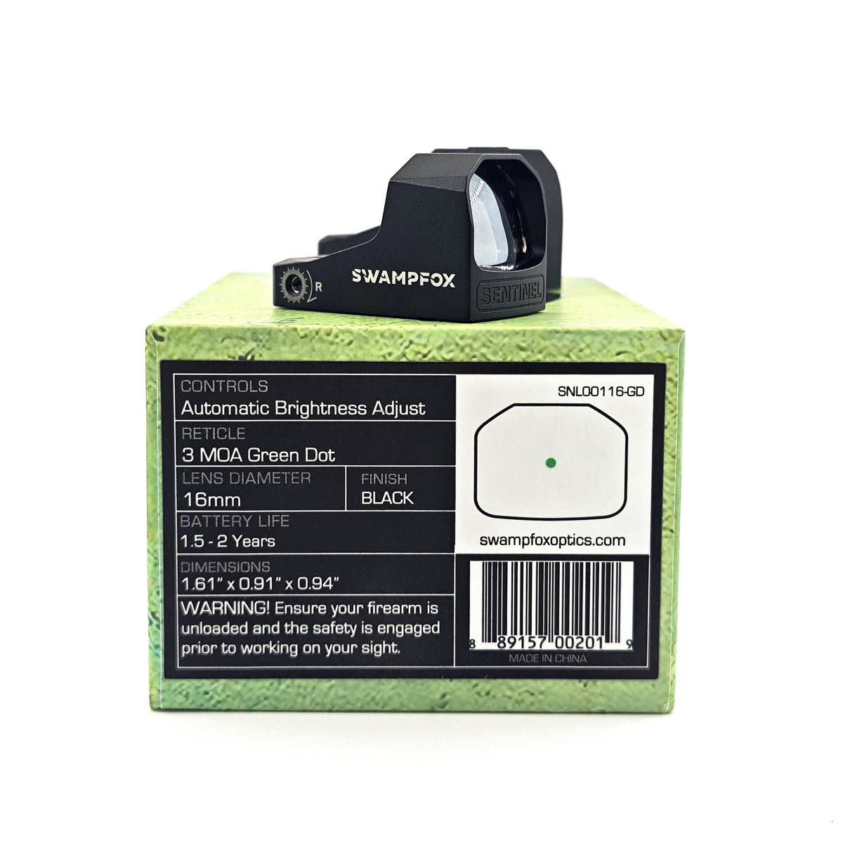 Micro Green Dot Sight for Micro Pistols 1x16mm Auto Brightness RMSc