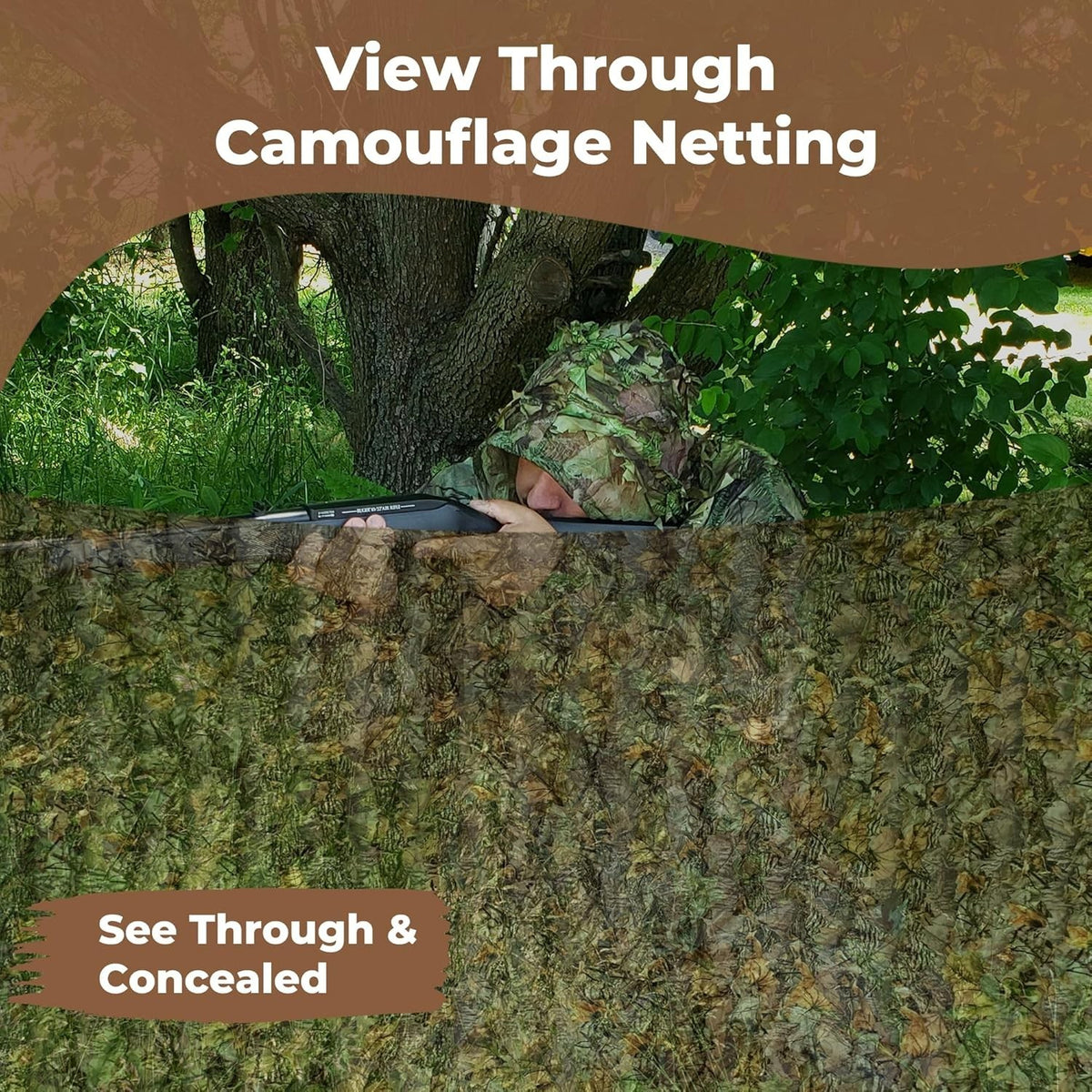 3D Leaf Camo Netting 5ft x 12ft Camouflage Mesh for Hunting & Outdoor
