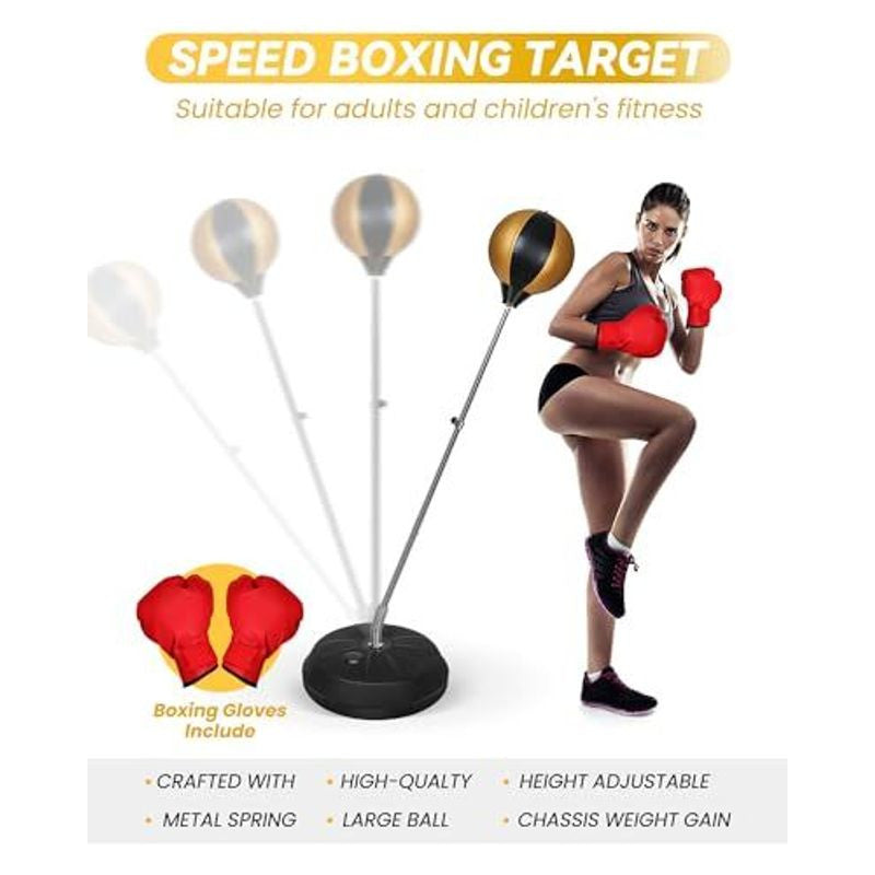 Reflex Boxing Bag with Adjustable Height and Accessories - 17 Inch
