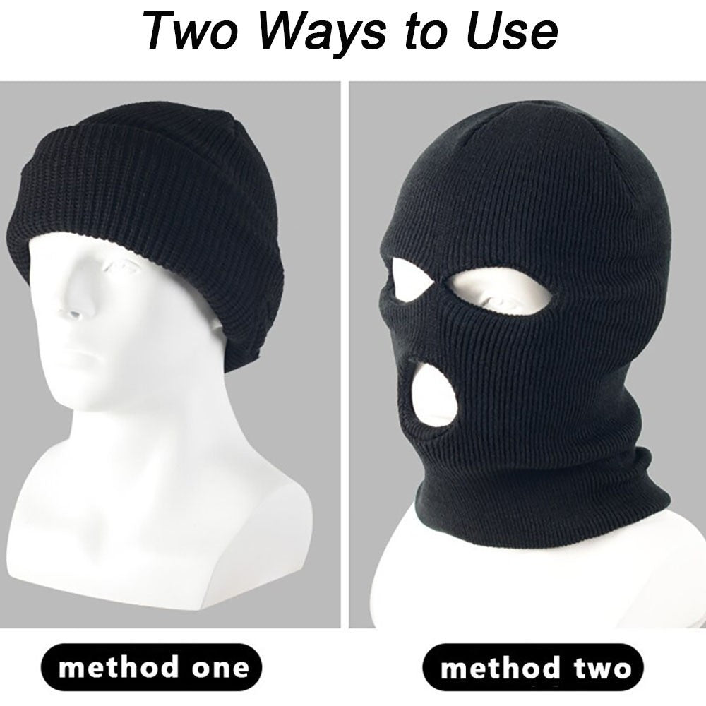 Full Face Ski Mask Winter Balaclava with 3 Holes for Snowboarding & Outdoor Sports