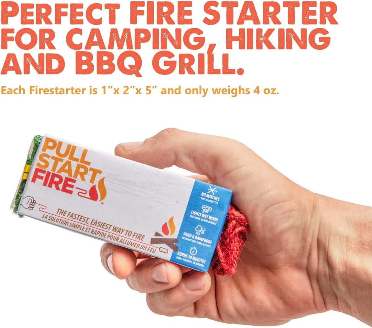 Pull Start Fire Starter Rope for Campfire & Survival Gear - 1 or 3 Pack