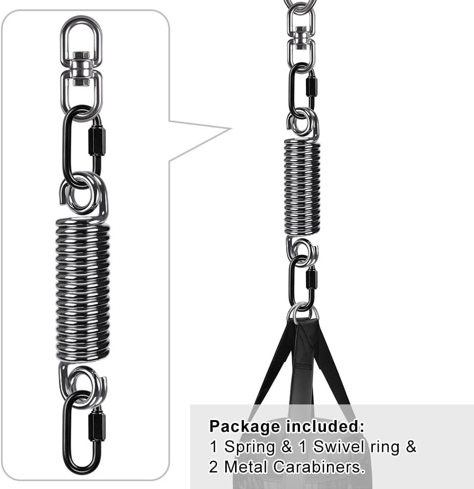 Heavy Duty Boxing Punching Bag Hanger with Swivel and Spring - Indoor Outdoor Gym Equipment
