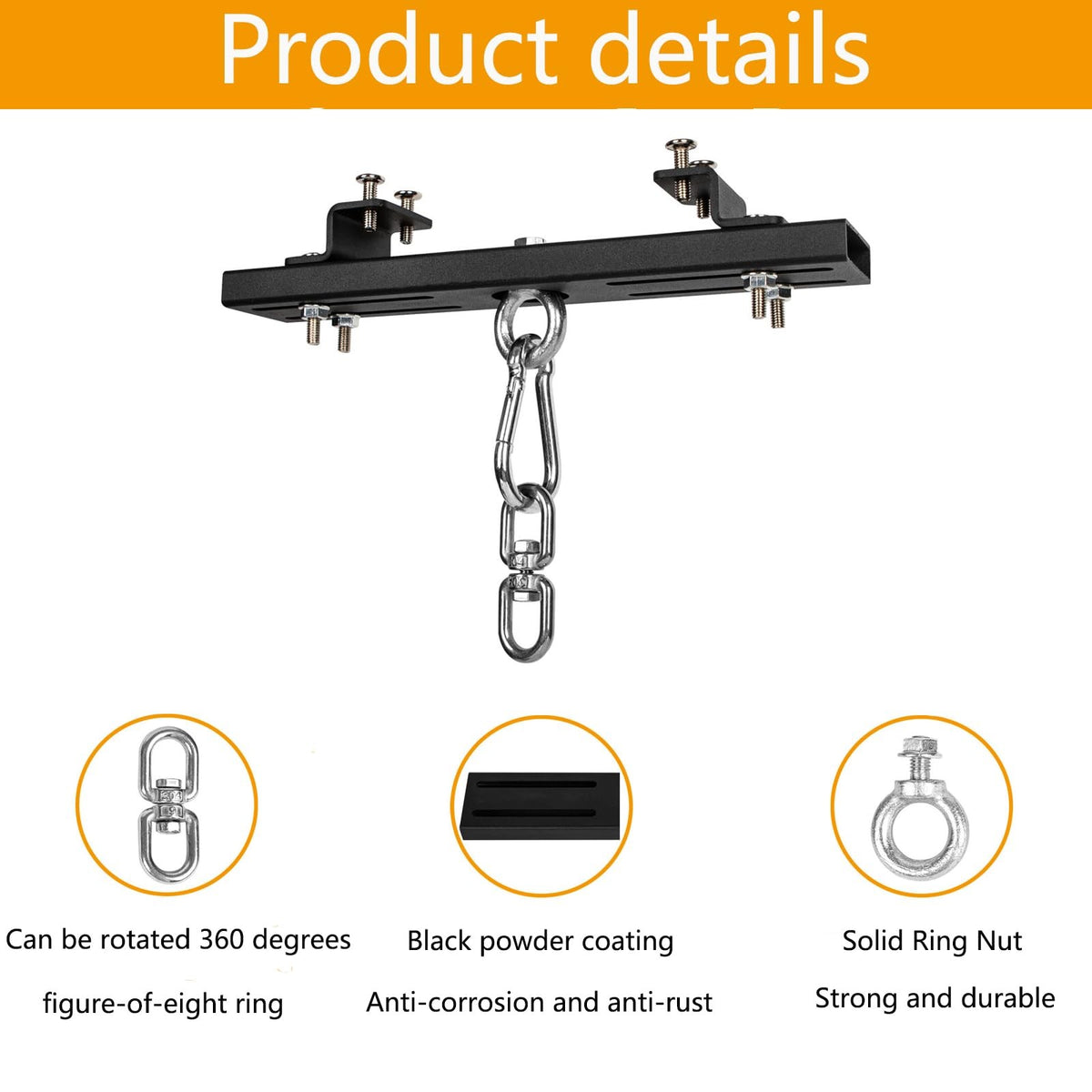 Heavy Duty Punching Bag Hanger Clamp Mount with 360° Rotation for I and H Beams