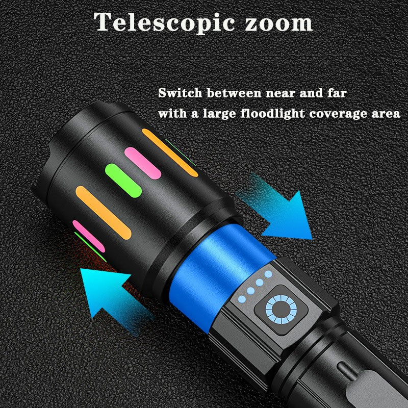Rechargeable LED Tactical Flashlight 350000000 Lumens, Waterproof, Multi-Mode