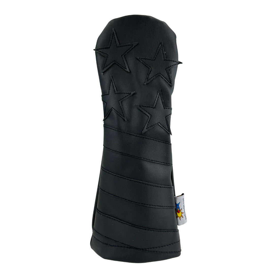 Sunfish Black Murdered Out Leather Fairway Wood Golf Headcover