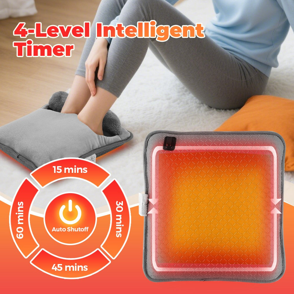 Electric Foot Warmer with 4 Heat Levels Portable Hand & Seat Heater