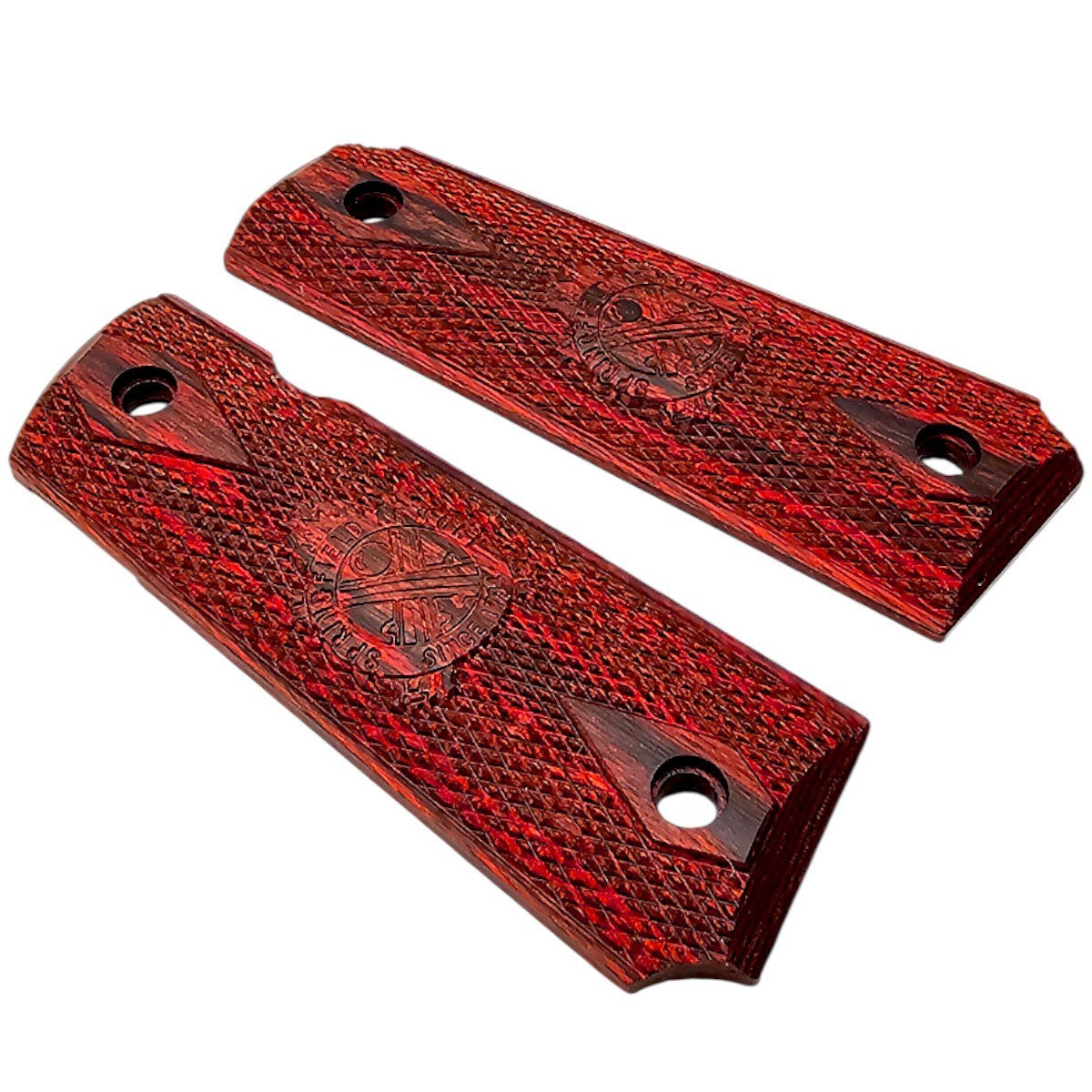 Springfield 1911 Full-Size Pistol Grips Red Laminated Wood Replacement
