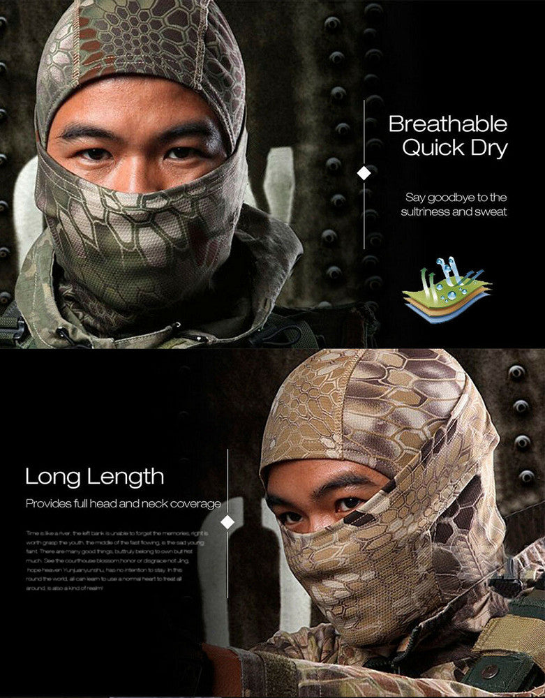 Windproof Tactical Balaclava Hood for Outdoor Sports and Military Use