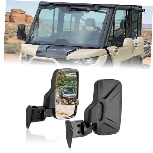 UTV Side Mirrors for Can-Am Defender 2016-2026 - Wide Field of View, Adjustable, Impact-Resistant