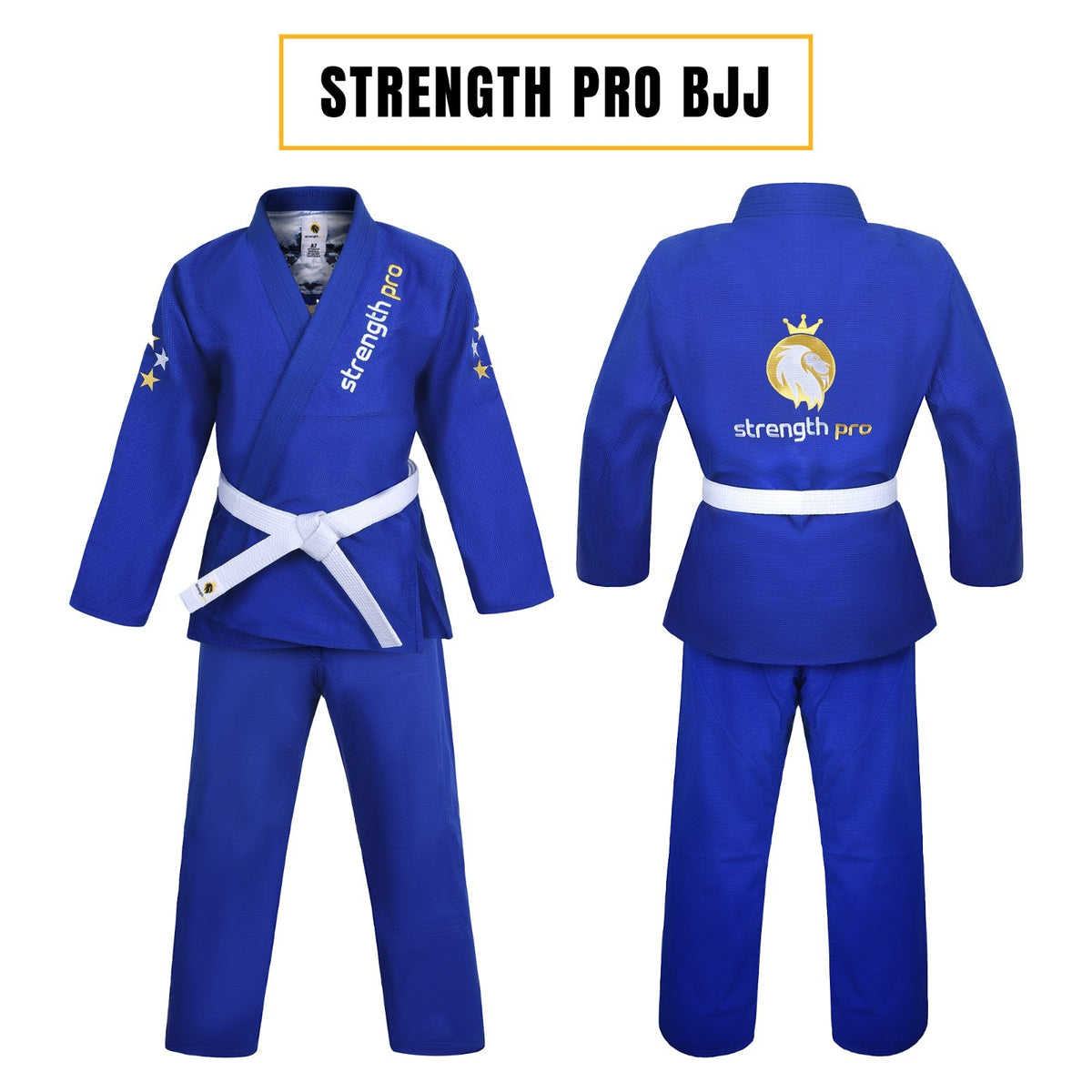 Jiu Jitsu Gi Preshrunk Training Kimono Uniform with Belt - Blue, IBJJF Approved