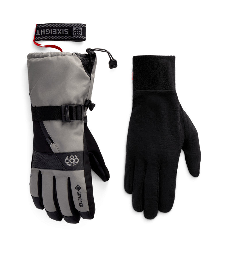 Men's Gore-Tex Ski & Snowboard Gloves with Removable Merino Liner - Charcoal, XL