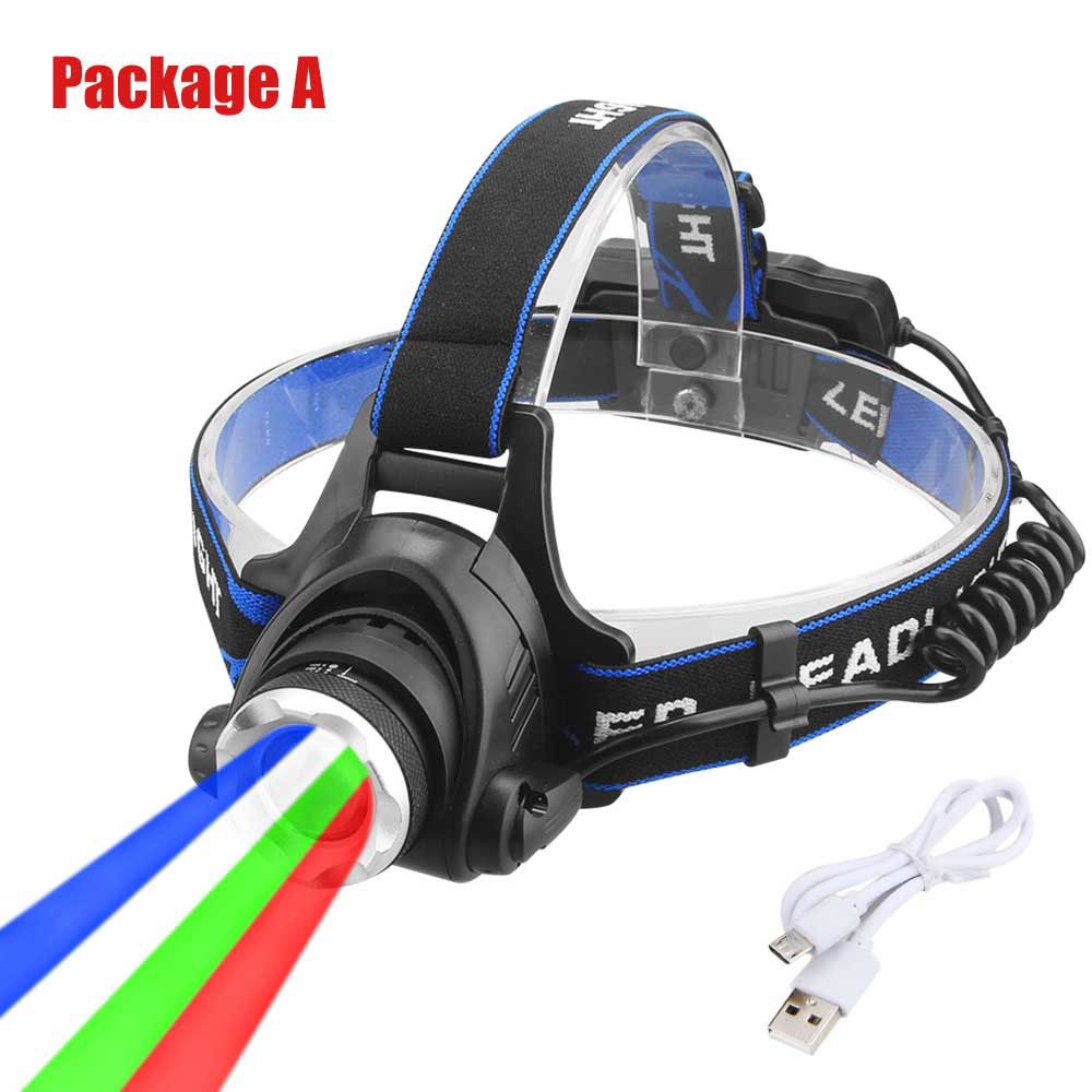 Multicolor LED RGBW Zoom Headlamp - Hunting, Camping & Outdoor Light