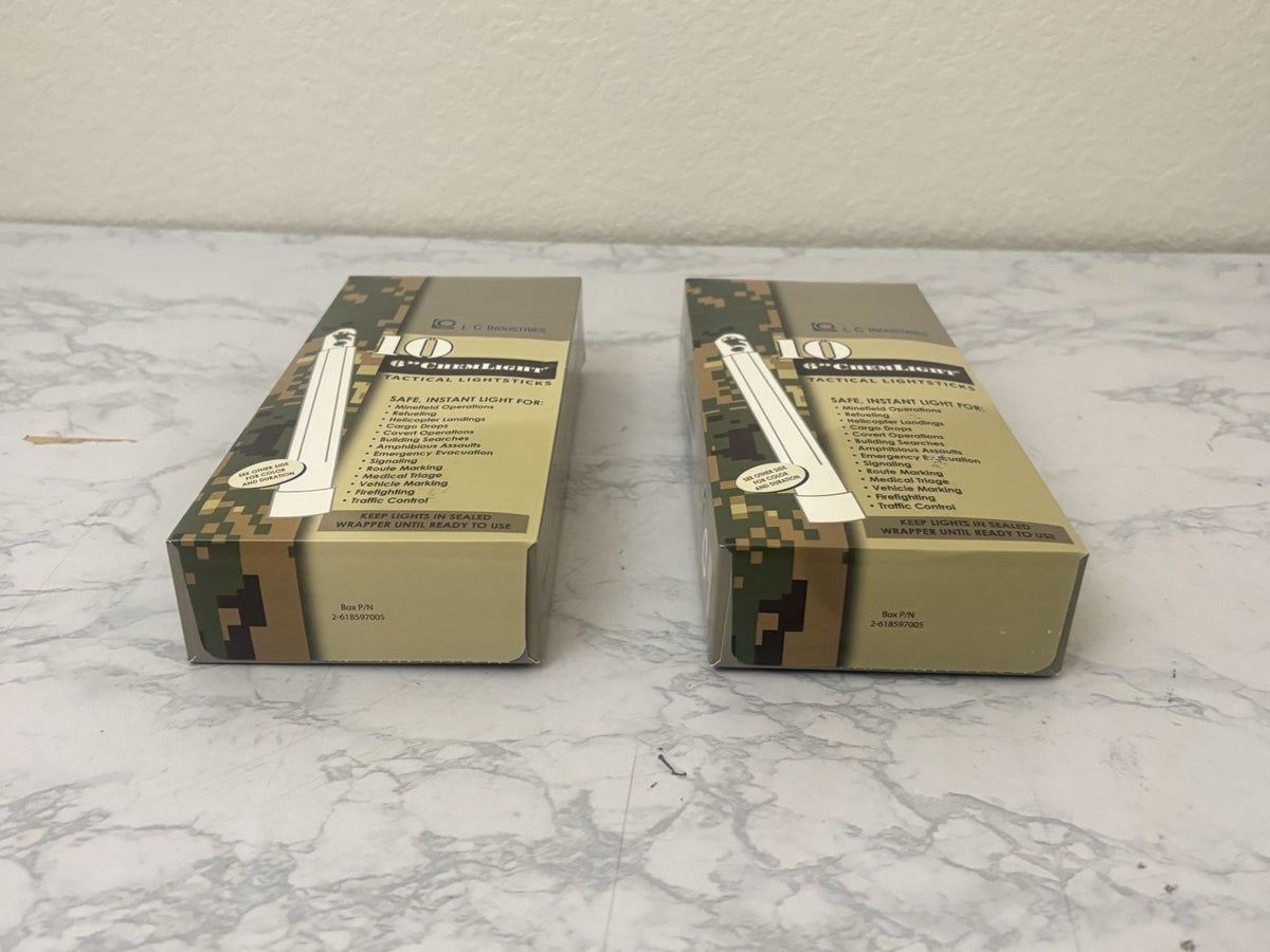 6-Inch Military Glow Sticks Green Pack of 2 Boxes - ChemLight