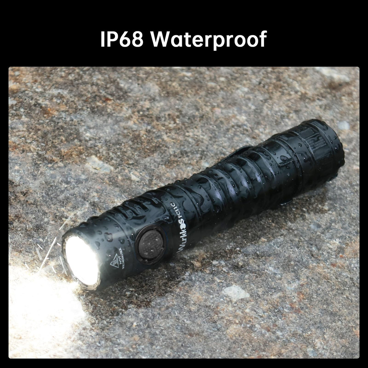 Rechargeable LED Flashlight 1200LM Waterproof IP68 with Magnetic Tail