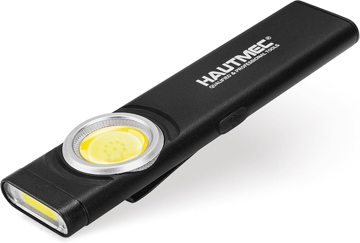 Rechargeable LED Flat Flashlight with Magnetic Base 500 Lumens - Slim Pocket Design