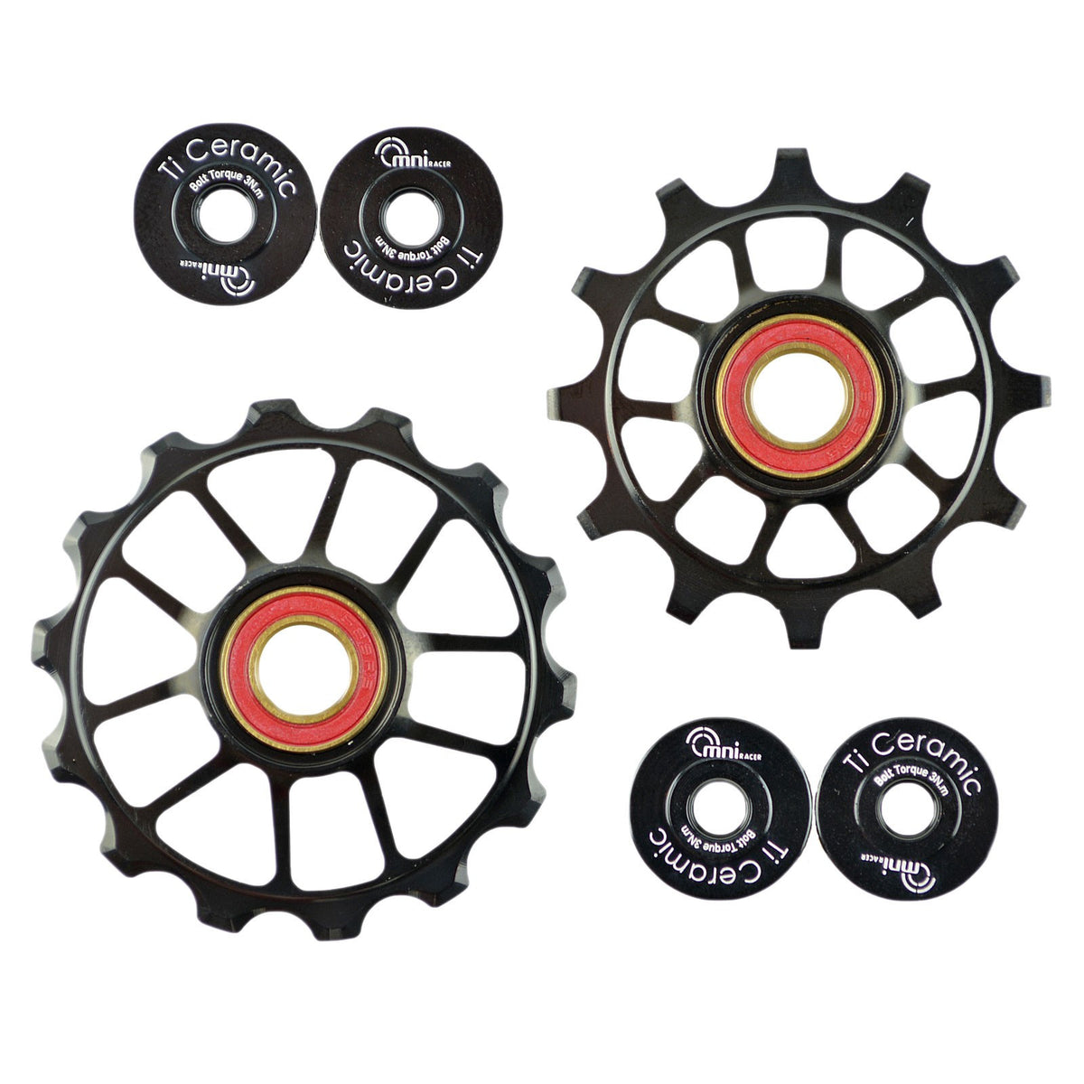 Lightweight Oversize Ti Ceramic Derailleur Pulleys for 11 Speed SRAM Bikes