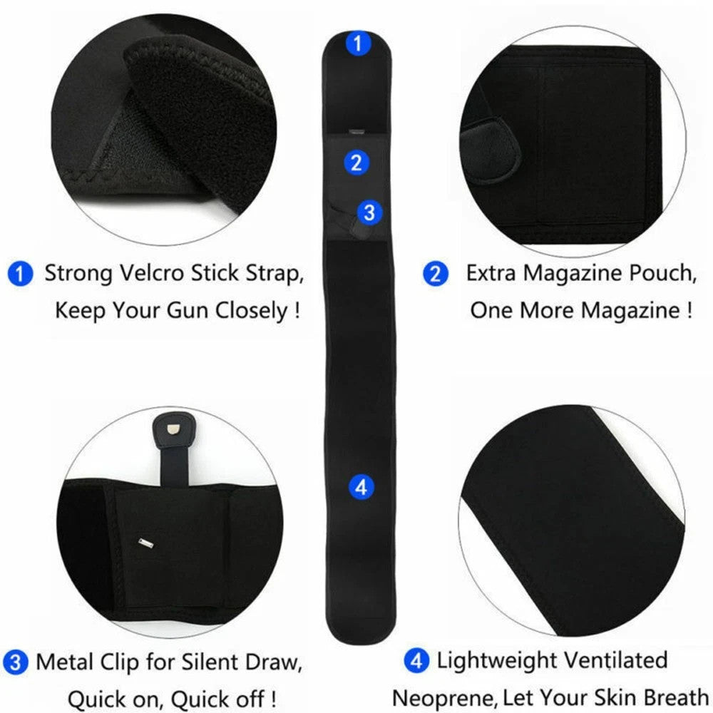 Concealed Carry Belly Band Holster for Pistols & Revolvers - Black