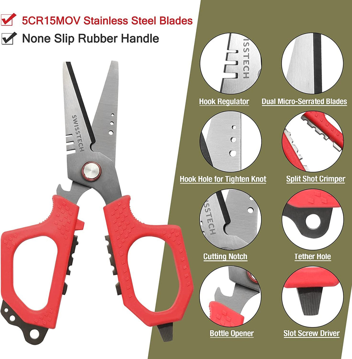 Fishing Tool Kit with Fish Lip Gripper Scale and Accessories - Lightweight, Corrosion-Resistant
